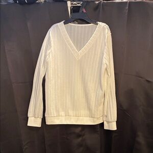 SHEIN Classic White V-Neck Sweater